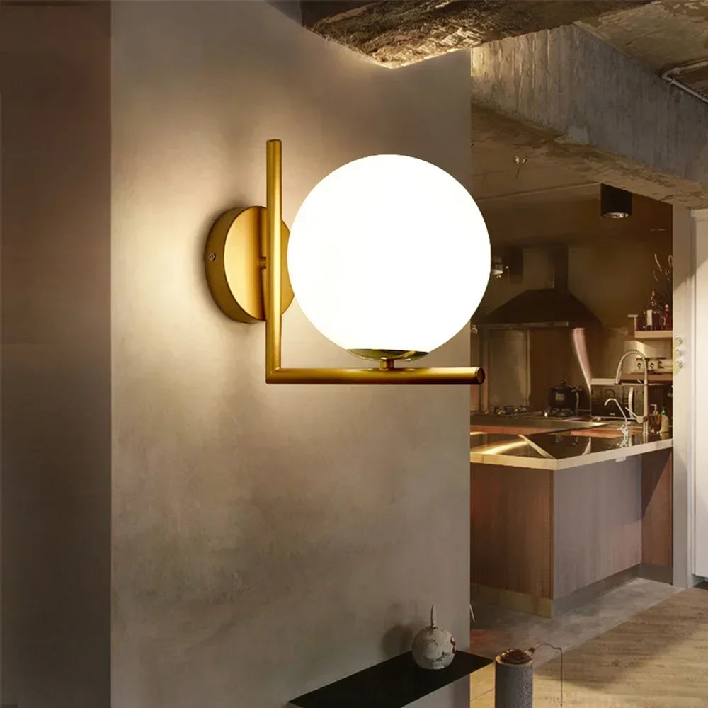Glass ball LED indoor decorative wall light,glass ball indoor decorative wall light,used in bedrooms,living rooms,halls,corridor