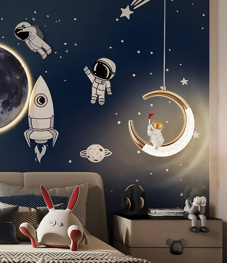 Modern LED Pendant Lights Wall Lamps Ceiling Lamps Acrylic+Alloy Ring/Moon Lamps Indoor Lighting Lustre Home Decor Accessories