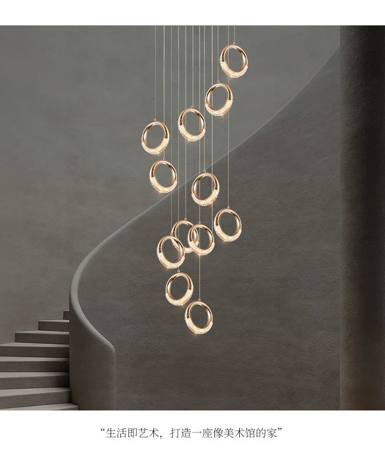 Modern LED Pendant Lights Wall Lamps Ceiling Lamps Acrylic+Alloy Ring/Moon Lamps Indoor Lighting Lustre Home Decor Accessories