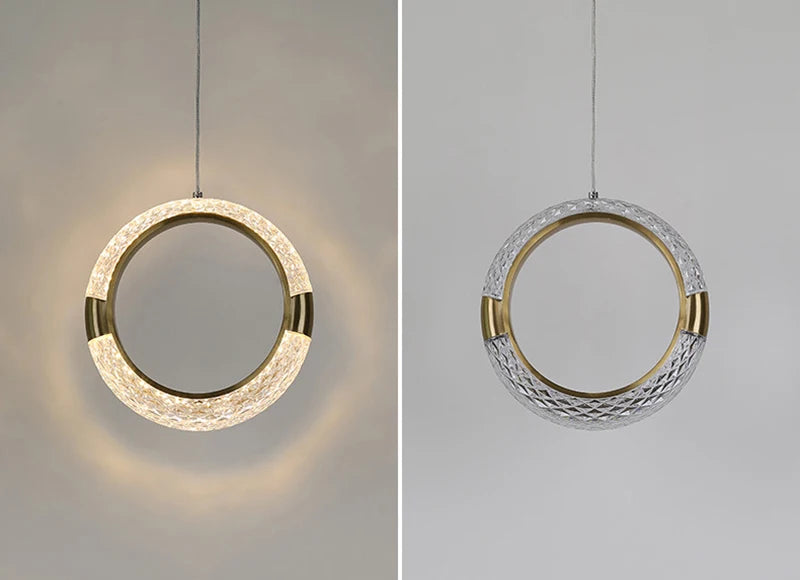 Modern LED Pendant Lights Wall Lamps Ceiling Lamps Acrylic+Alloy Ring/Moon Lamps Indoor Lighting Lustre Home Decor Accessories