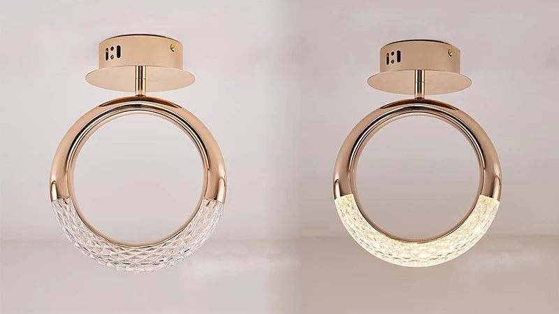 Modern LED Pendant Lights Wall Lamps Ceiling Lamps Acrylic+Alloy Ring/Moon Lamps Indoor Lighting Lustre Home Decor Accessories