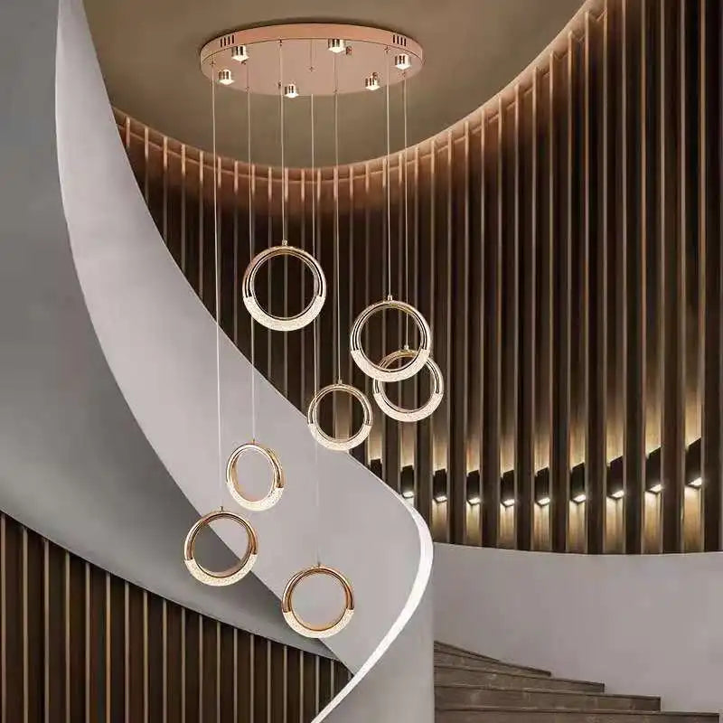 Modern LED Pendant Lights Wall Lamps Ceiling Lamps Acrylic+Alloy Ring/Moon Lamps Indoor Lighting Lustre Home Decor Accessories