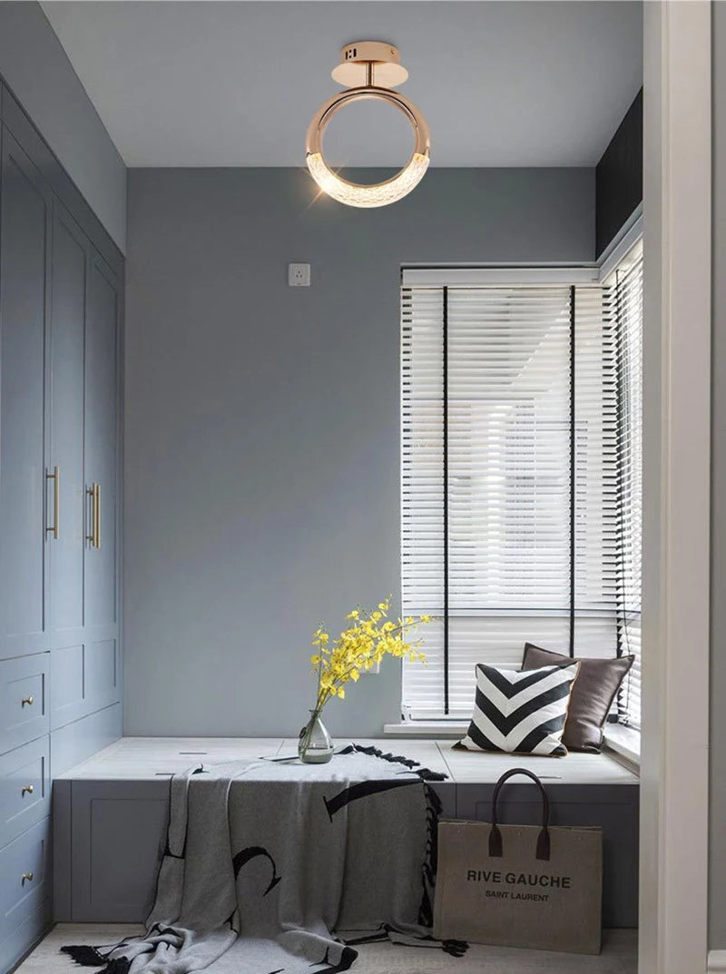 Modern LED Pendant Lights Wall Lamps Ceiling Lamps Acrylic+Alloy Ring/Moon Lamps Indoor Lighting Lustre Home Decor Accessories