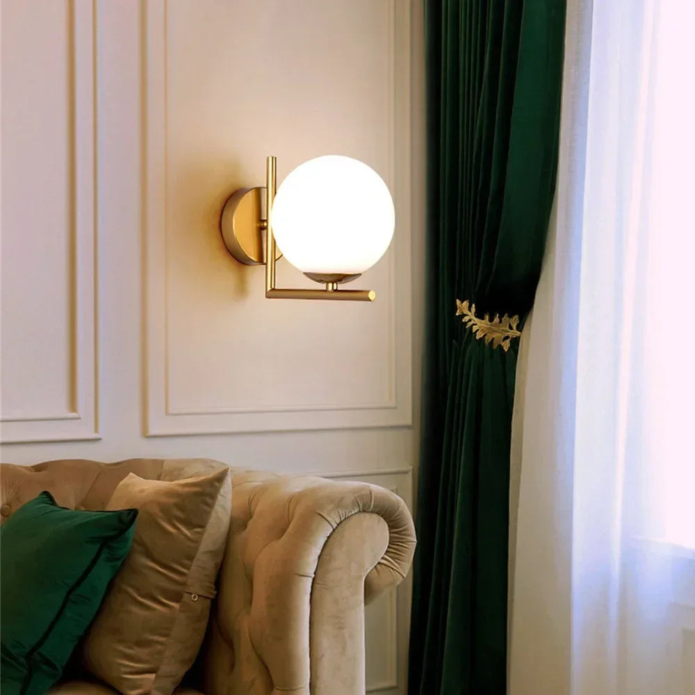Glass ball LED indoor decorative wall light,glass ball indoor decorative wall light,used in bedrooms,living rooms,halls,corridor