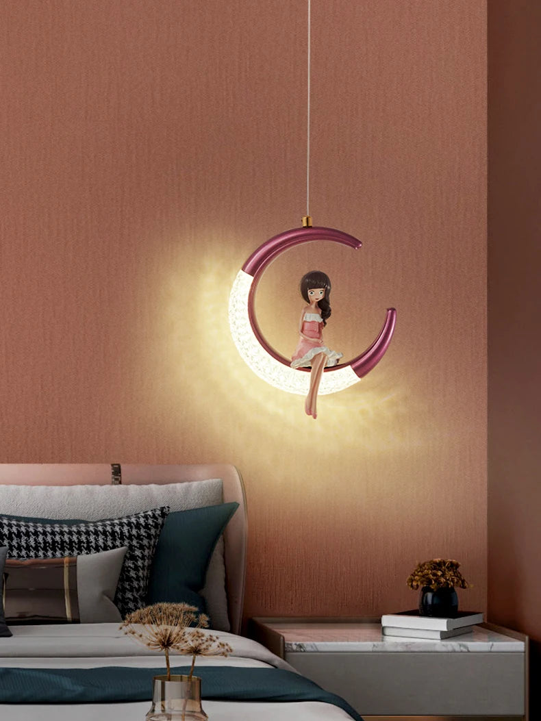 Modern LED Pendant Lights Wall Lamps Ceiling Lamps Acrylic+Alloy Ring/Moon Lamps Indoor Lighting Lustre Home Decor Accessories