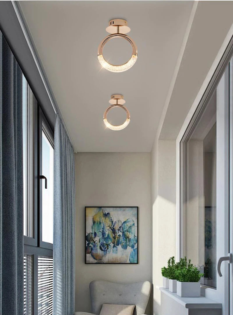 Modern LED Pendant Lights Wall Lamps Ceiling Lamps Acrylic+Alloy Ring/Moon Lamps Indoor Lighting Lustre Home Decor Accessories