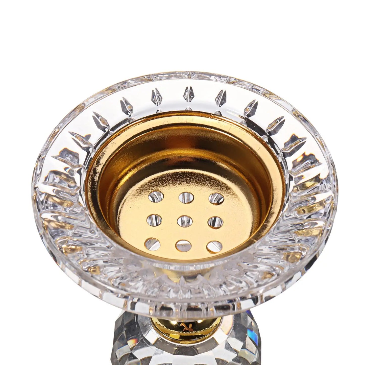 Portable 5.9in Crystal Bakhoor Burner Incense Metal Burners Arabian Style Crystal Incense Holder Home Decor