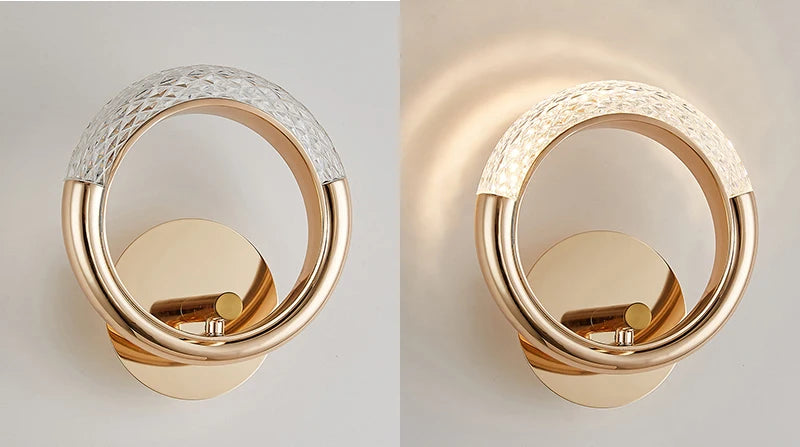Modern LED Pendant Lights Wall Lamps Ceiling Lamps Acrylic+Alloy Ring/Moon Lamps Indoor Lighting Lustre Home Decor Accessories