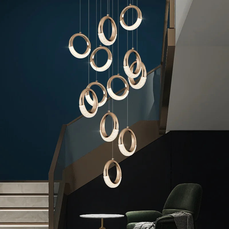 Modern LED Pendant Lights Wall Lamps Ceiling Lamps Acrylic+Alloy Ring/Moon Lamps Indoor Lighting Lustre Home Decor Accessories