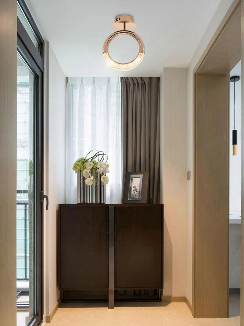 Modern LED Pendant Lights Wall Lamps Ceiling Lamps Acrylic+Alloy Ring/Moon Lamps Indoor Lighting Lustre Home Decor Accessories