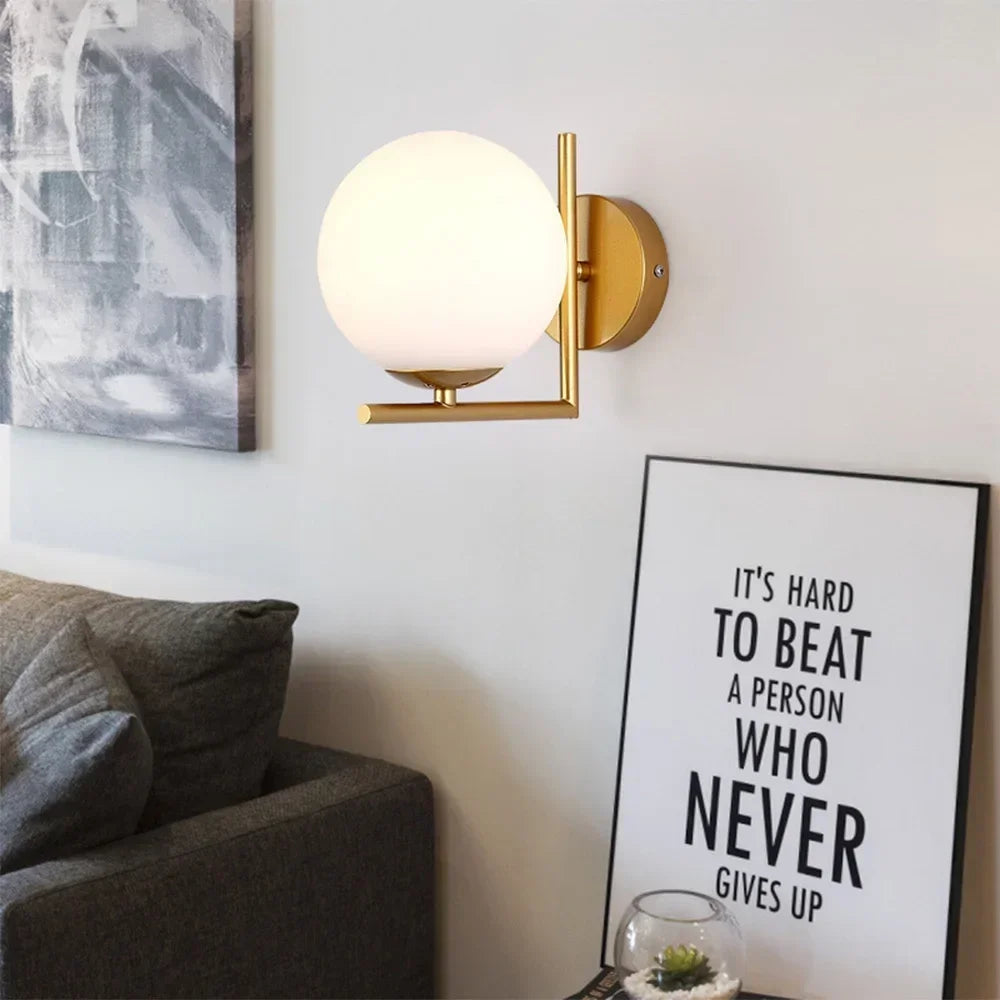 Glass ball LED indoor decorative wall light,glass ball indoor decorative wall light,used in bedrooms,living rooms,halls,corridor