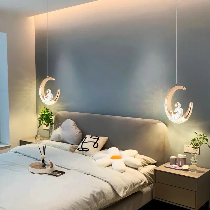 Modern LED Pendant Lights Wall Lamps Ceiling Lamps Acrylic+Alloy Ring/Moon Lamps Indoor Lighting Lustre Home Decor Accessories