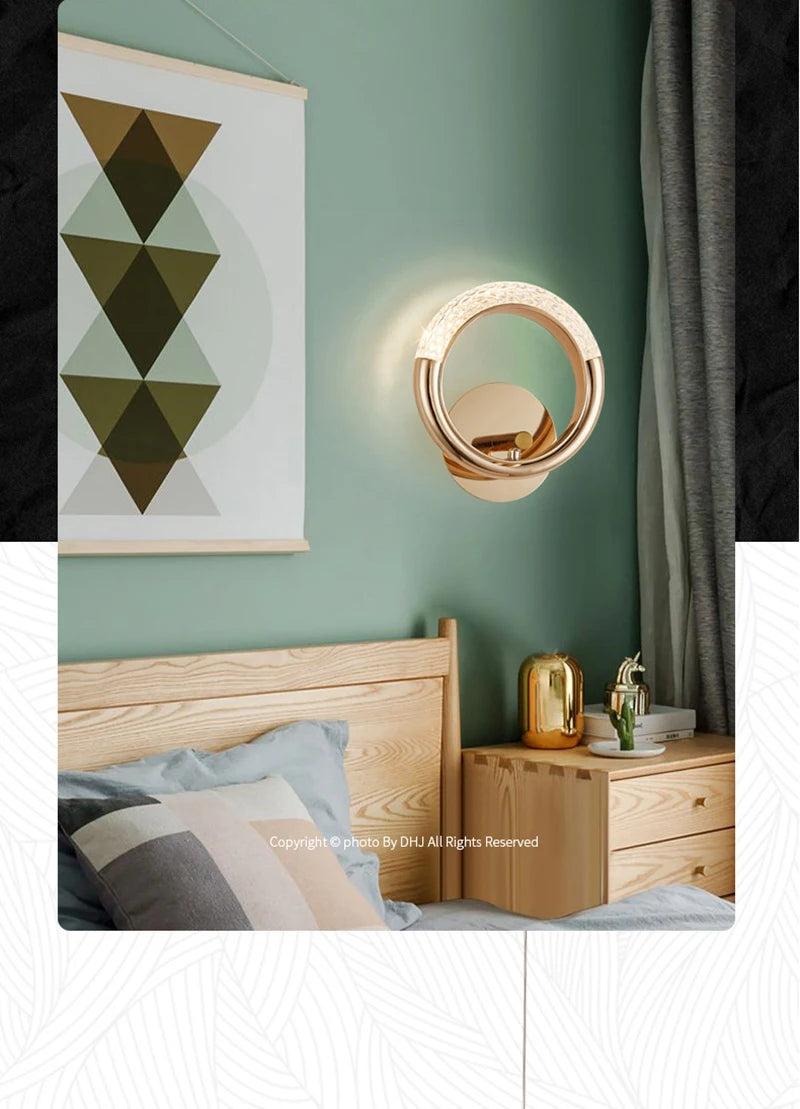 Modern LED Pendant Lights Wall Lamps Ceiling Lamps Acrylic+Alloy Ring/Moon Lamps Indoor Lighting Lustre Home Decor Accessories