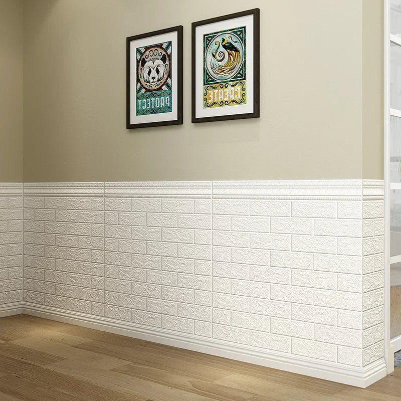 3D Wall Sticker 70cmx2m Continuous Retro Imitation Brick Wallpaper Self Adhesive Waterproof Wallcovering Living Room Wall Decor