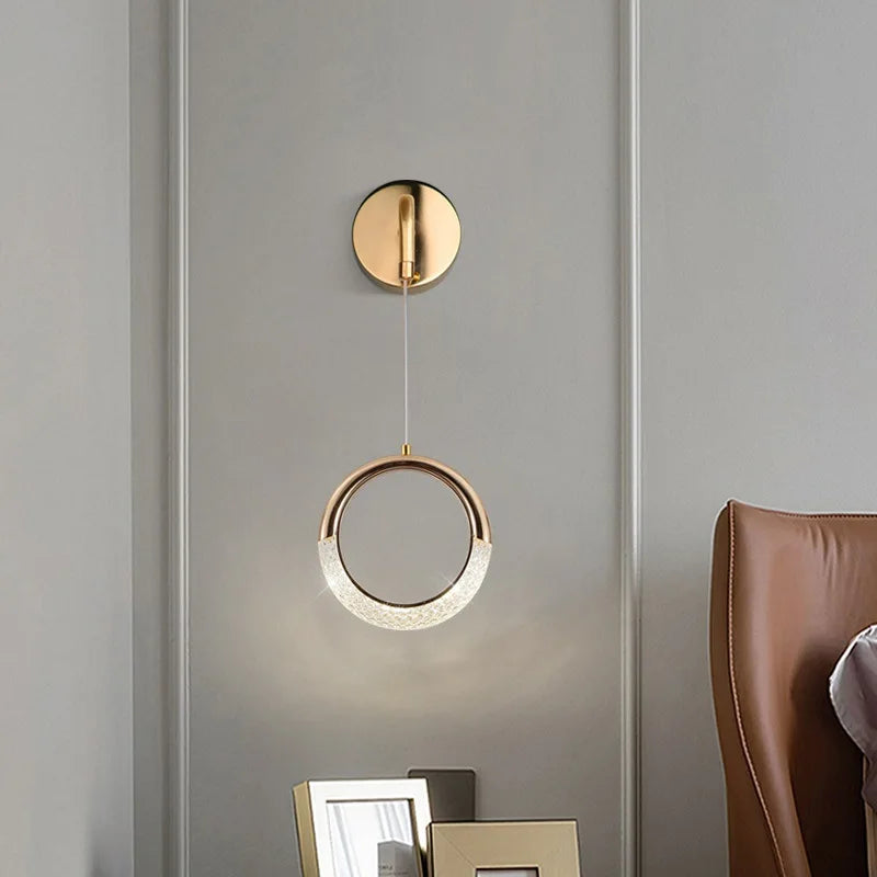 Modern LED Pendant Lights Wall Lamps Ceiling Lamps Acrylic+Alloy Ring/Moon Lamps Indoor Lighting Lustre Home Decor Accessories