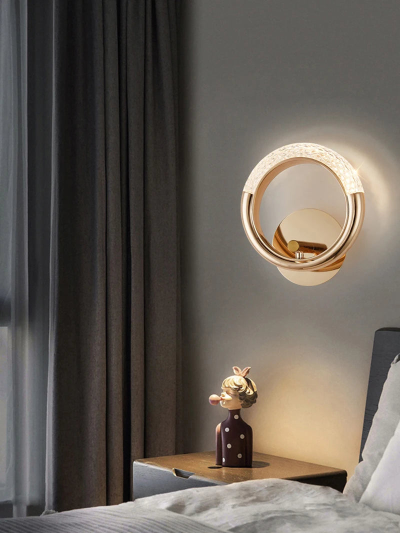 Modern LED Pendant Lights Wall Lamps Ceiling Lamps Acrylic+Alloy Ring/Moon Lamps Indoor Lighting Lustre Home Decor Accessories