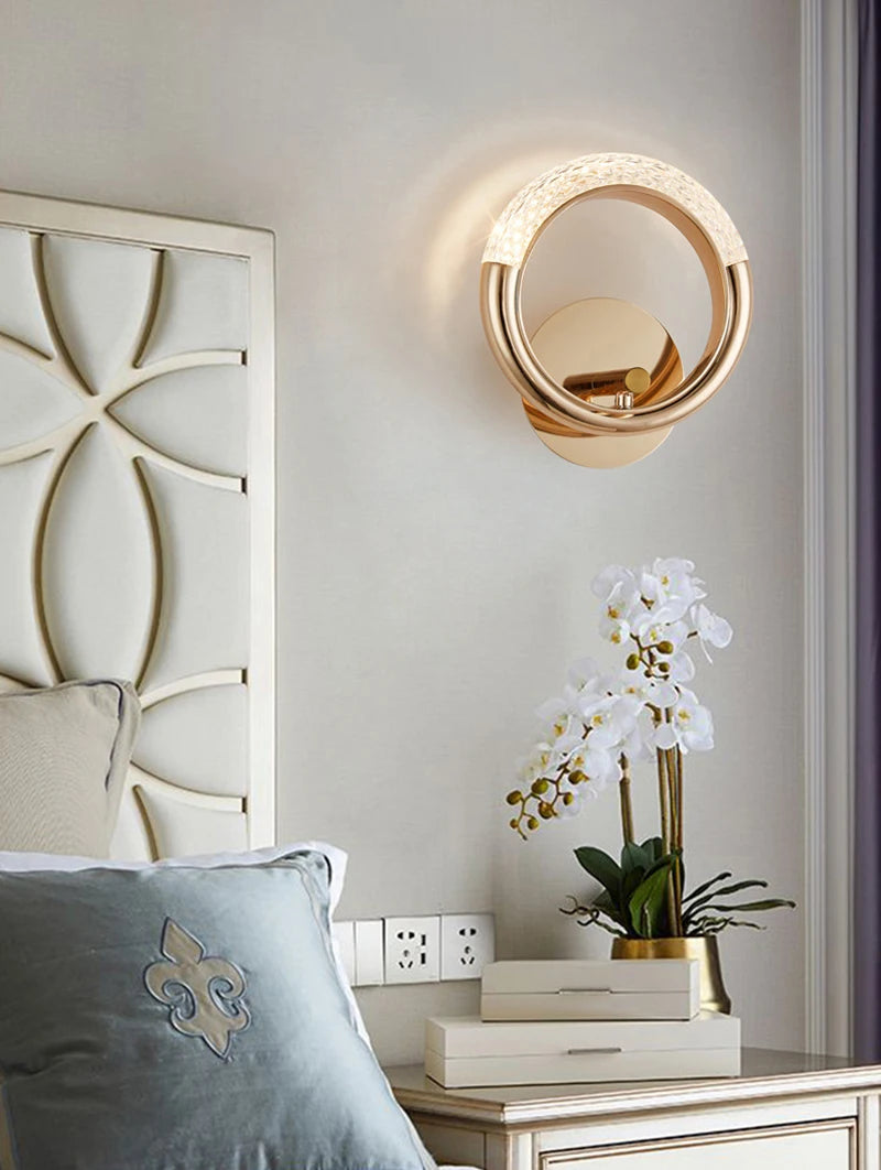 Modern LED Pendant Lights Wall Lamps Ceiling Lamps Acrylic+Alloy Ring/Moon Lamps Indoor Lighting Lustre Home Decor Accessories