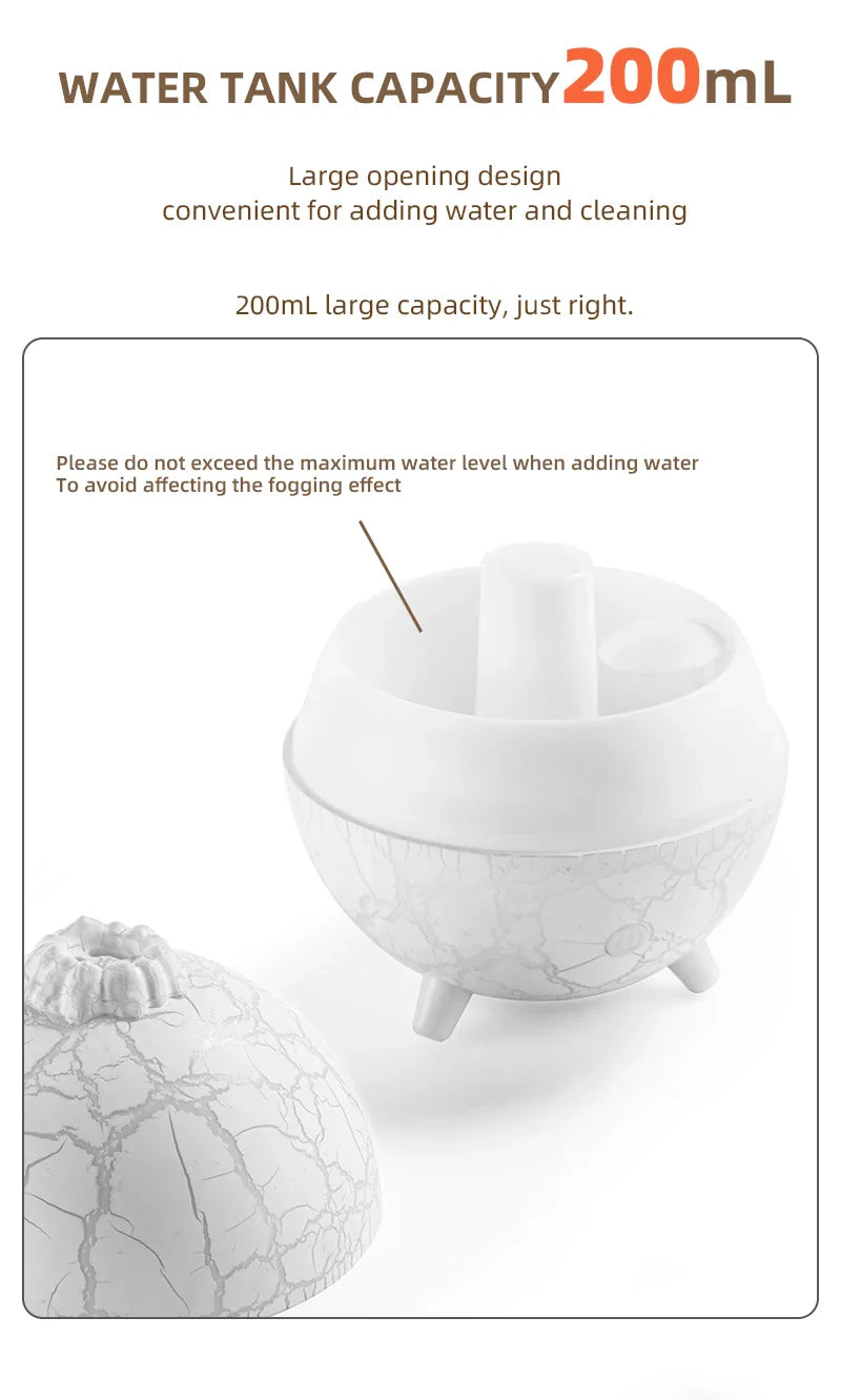 New Creative Ultrasonic Planet Aromatherapy Air Humidifier 200ML USB Spray Fragrance Essential Oil Diffuser Colorful Crack Flame