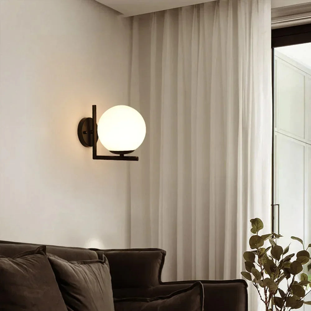 Glass ball LED indoor decorative wall light,glass ball indoor decorative wall light,used in bedrooms,living rooms,halls,corridor