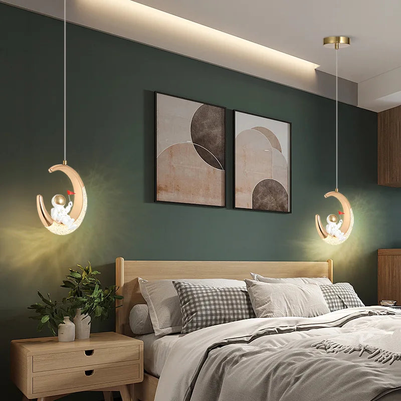 Modern LED Pendant Lights Wall Lamps Ceiling Lamps Acrylic+Alloy Ring/Moon Lamps Indoor Lighting Lustre Home Decor Accessories
