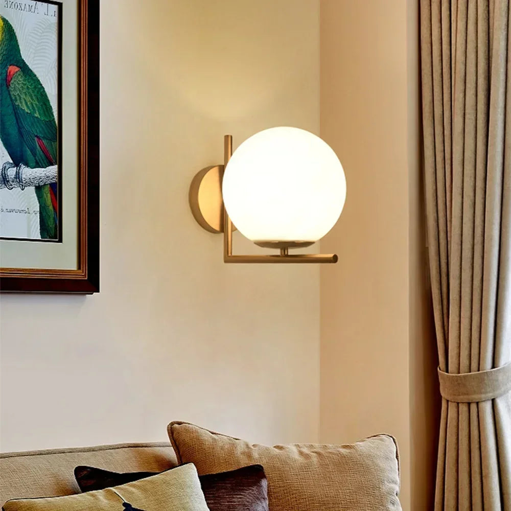 Glass ball LED indoor decorative wall light,glass ball indoor decorative wall light,used in bedrooms,living rooms,halls,corridor