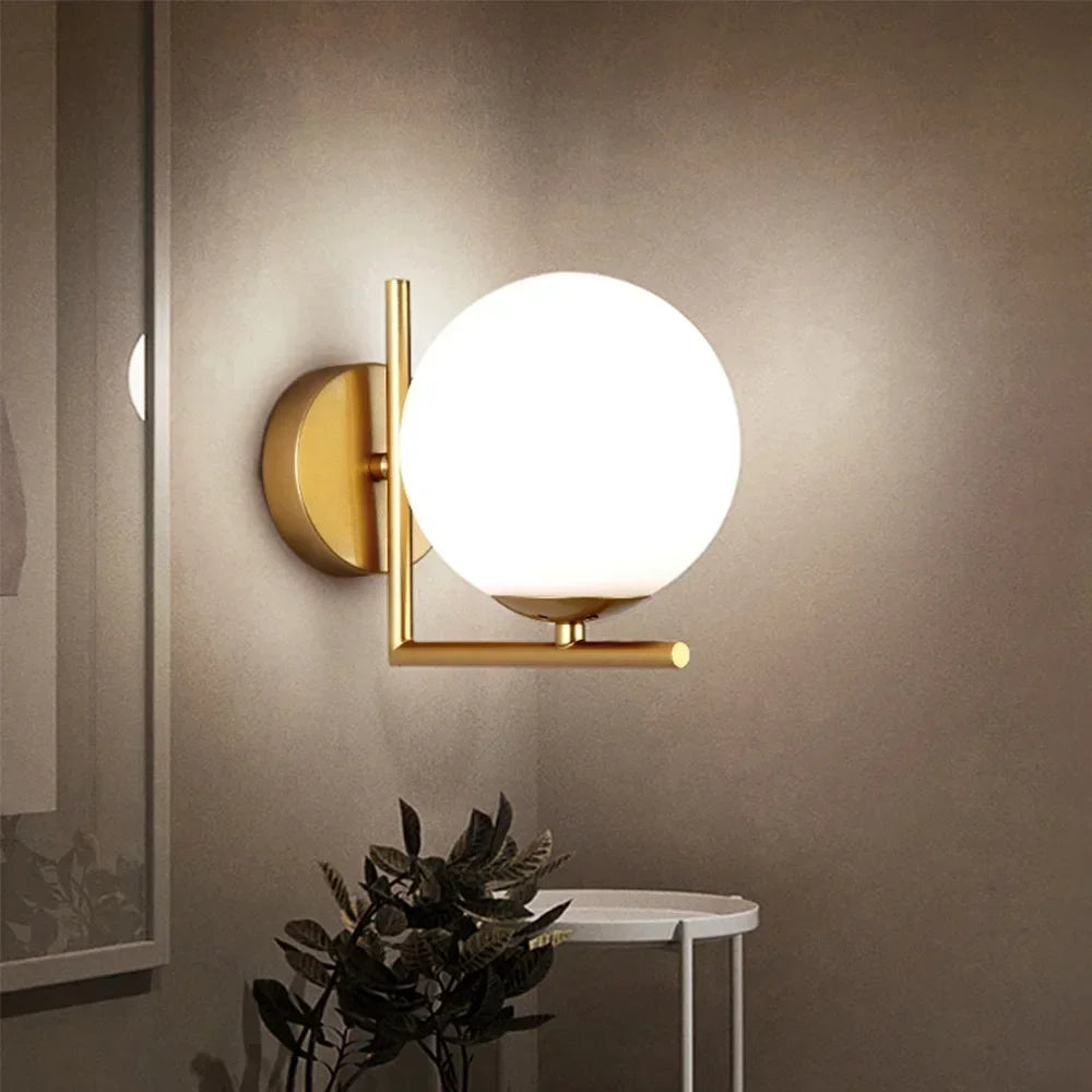 Glass ball LED indoor decorative wall light,glass ball indoor decorative wall light,used in bedrooms,living rooms,halls,corridor