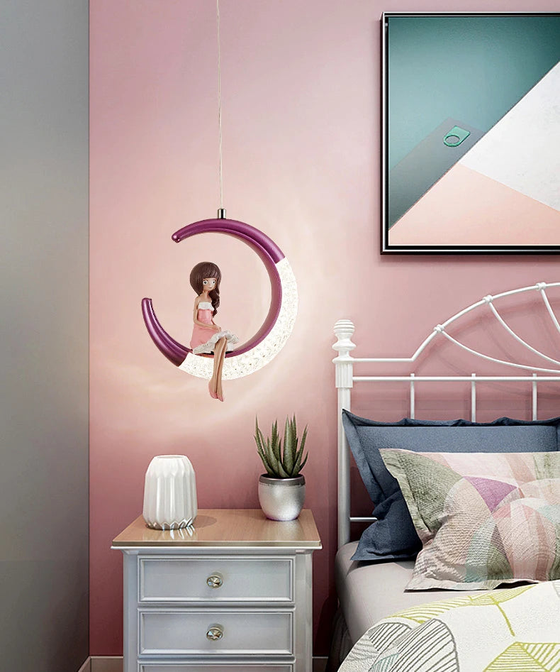 Modern LED Pendant Lights Wall Lamps Ceiling Lamps Acrylic+Alloy Ring/Moon Lamps Indoor Lighting Lustre Home Decor Accessories