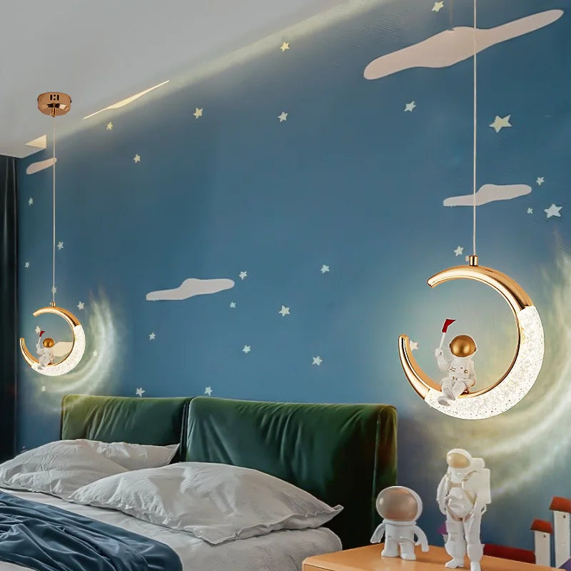 Modern LED Pendant Lights Wall Lamps Ceiling Lamps Acrylic+Alloy Ring/Moon Lamps Indoor Lighting Lustre Home Decor Accessories