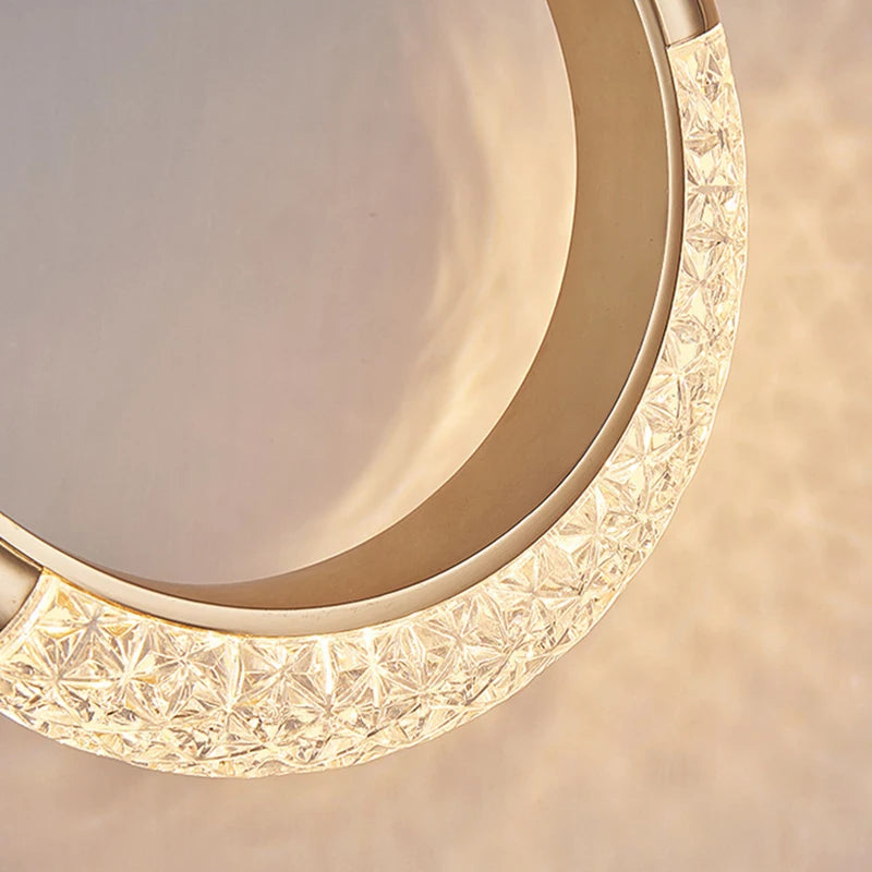 Modern LED Pendant Lights Wall Lamps Ceiling Lamps Acrylic+Alloy Ring/Moon Lamps Indoor Lighting Lustre Home Decor Accessories