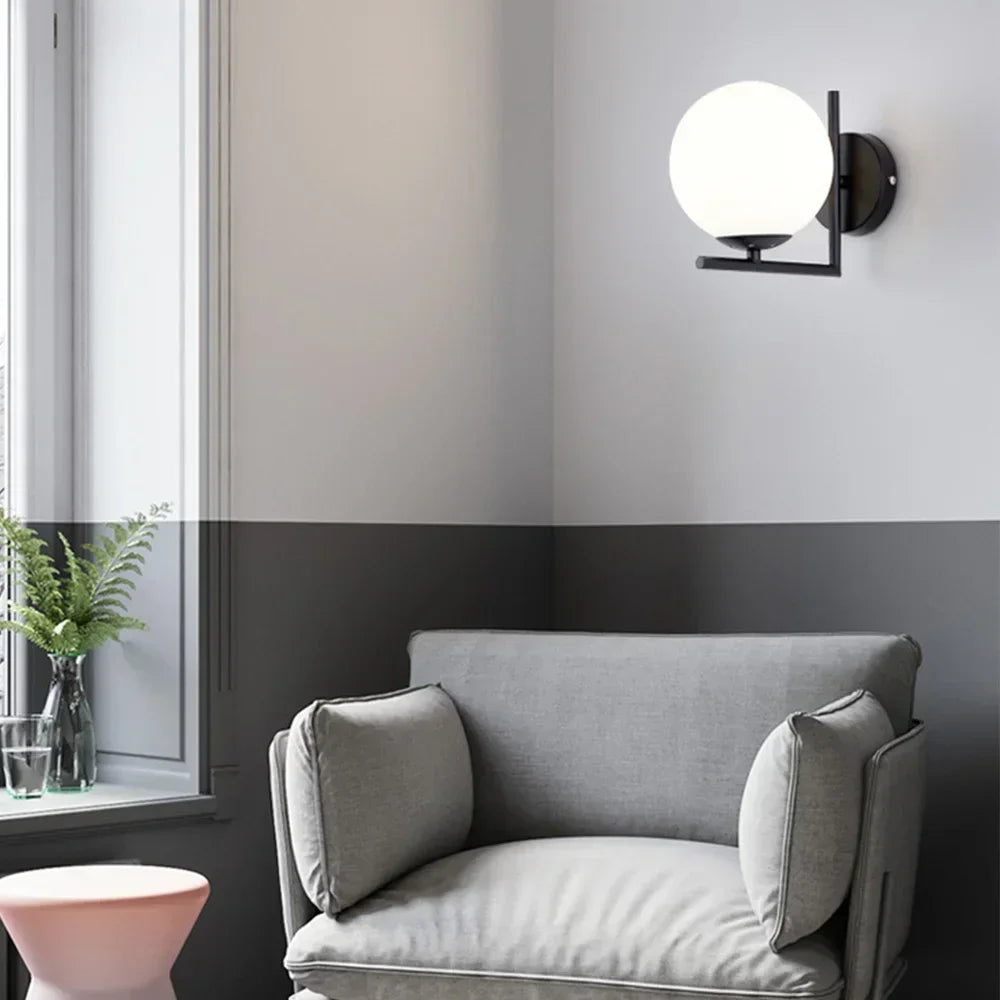 Glass ball LED indoor decorative wall light,glass ball indoor decorative wall light,used in bedrooms,living rooms,halls,corridor