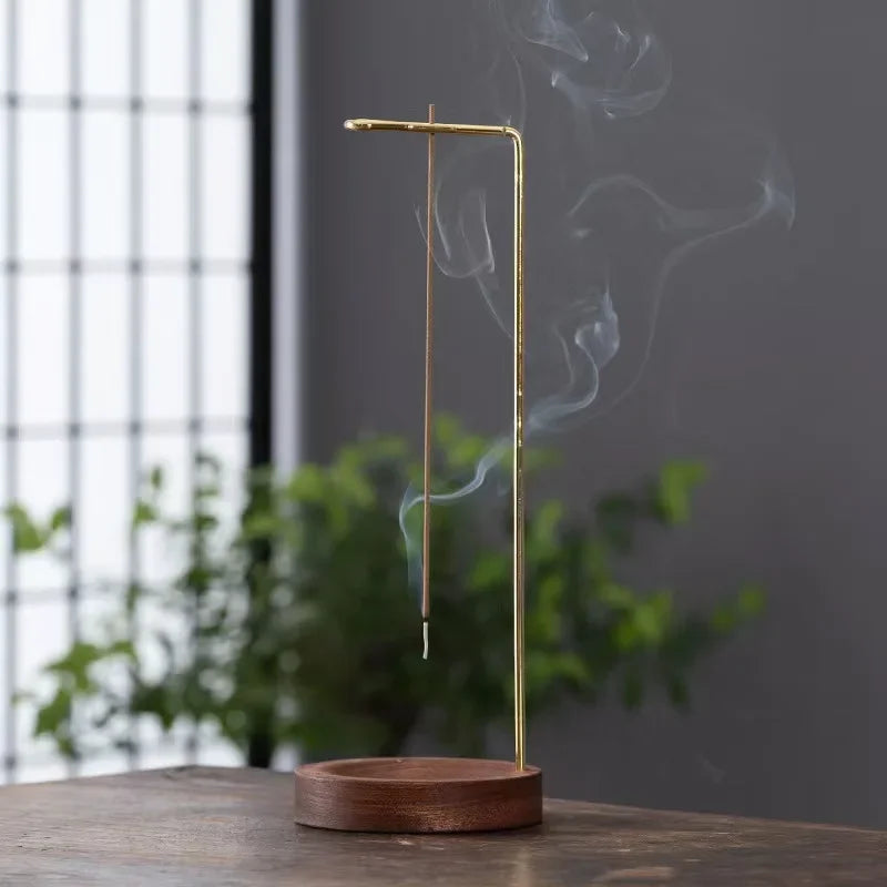 Creative Upside Down Incense Burner Incense Stick Holder Wooden Round Incense Tray Ornament Bedroom Home Yoga Decoration Crafts