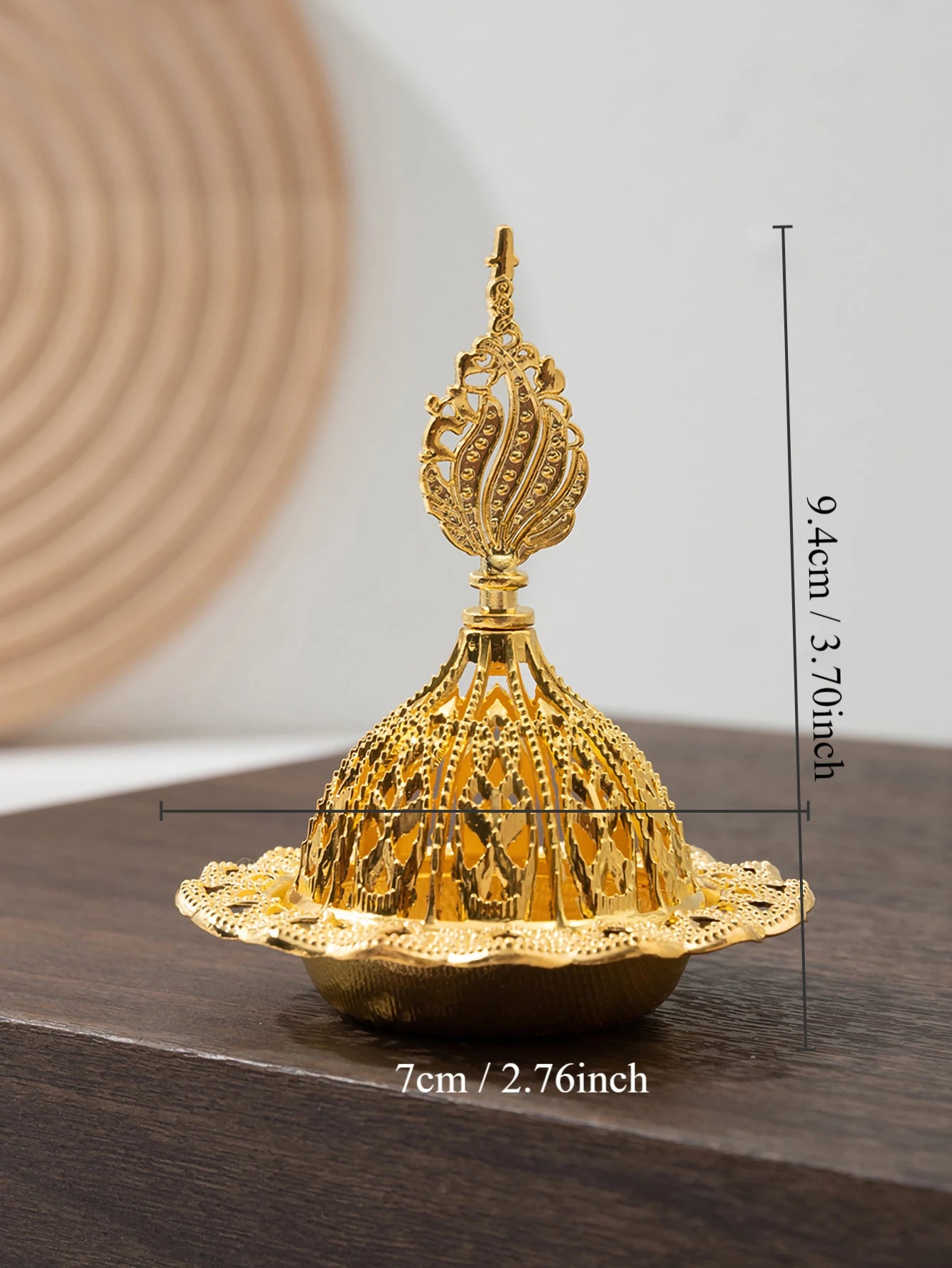 1pc, Hollow Middle East Golden IncenseBurner, osque Shape Incense Burner,Ramadan Kareem Burner, ElD FestiveIncense Burner, Candl