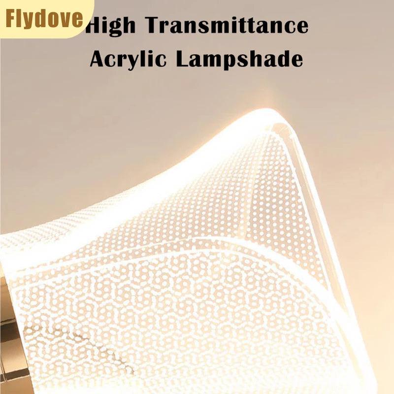 Nordic Modern Luxury Wall Lamp LED Acrylic Background Wall Creative Lamp Bedroom Bedside Hotel Living Room Lighting Decoration
