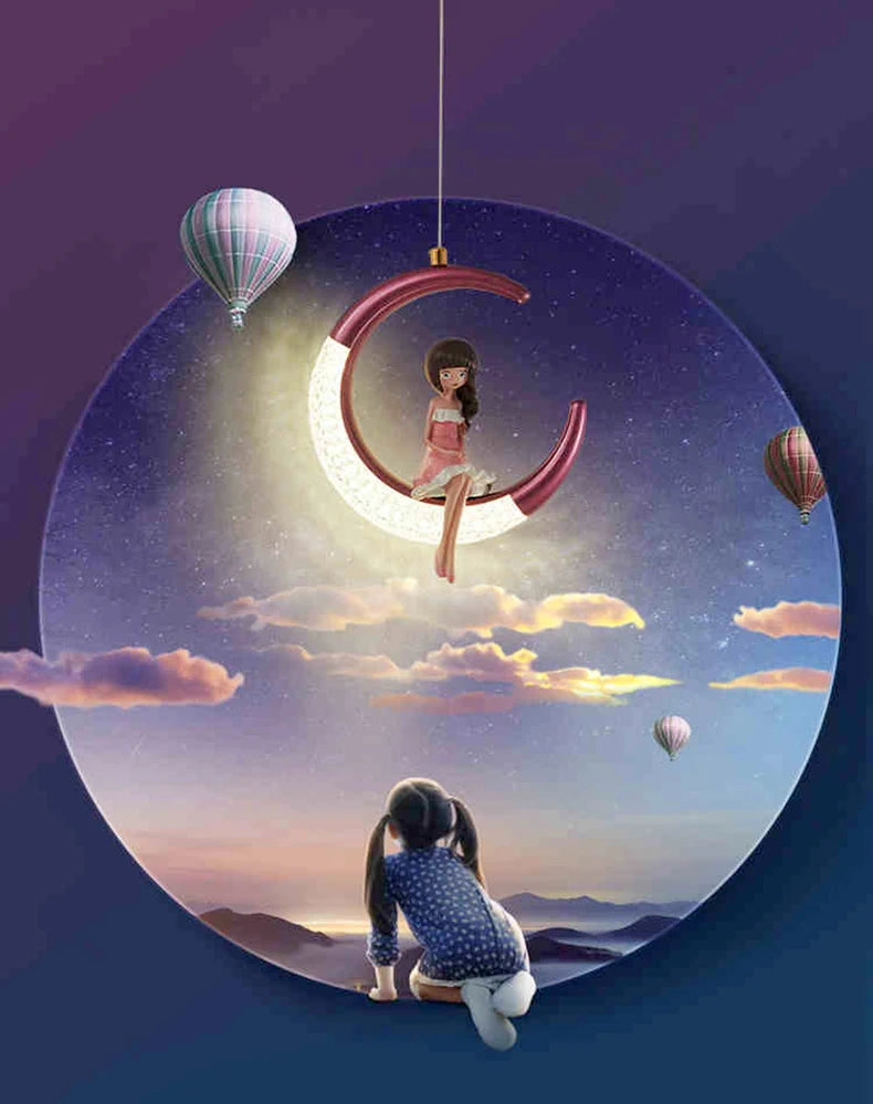 Modern LED Pendant Lights Wall Lamps Ceiling Lamps Acrylic+Alloy Ring/Moon Lamps Indoor Lighting Lustre Home Decor Accessories