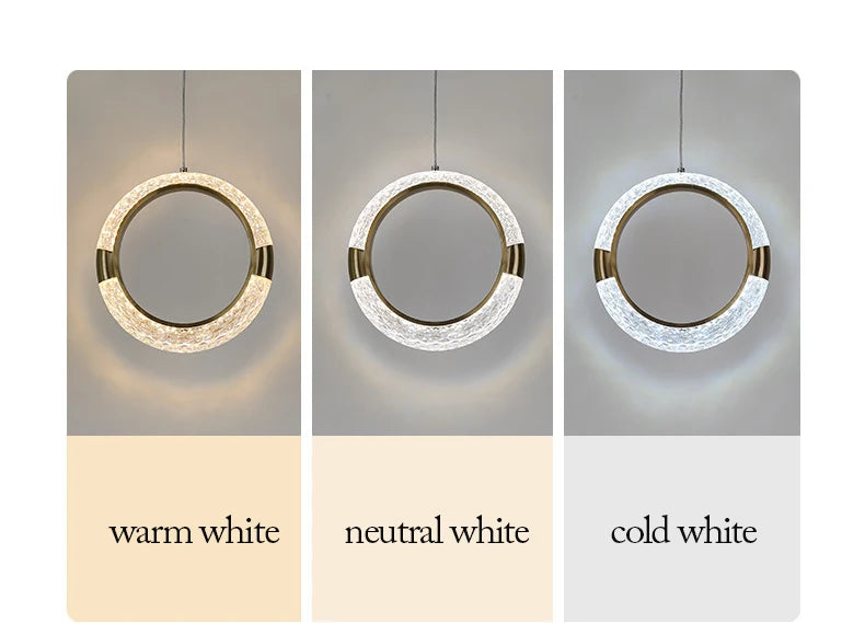 Modern LED Pendant Lights Wall Lamps Ceiling Lamps Acrylic+Alloy Ring/Moon Lamps Indoor Lighting Lustre Home Decor Accessories