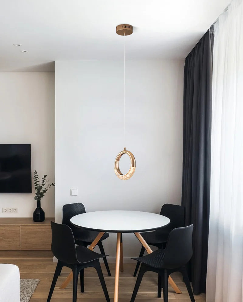 Modern LED Pendant Lights Wall Lamps Ceiling Lamps Acrylic+Alloy Ring/Moon Lamps Indoor Lighting Lustre Home Decor Accessories