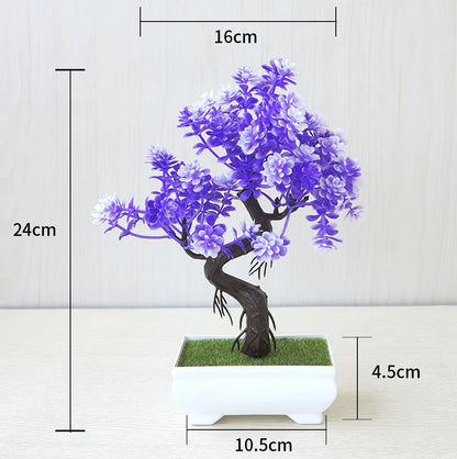 Artificial Plants Decoration Potted Bonsai Small Tree Pot Fake Plant Potted zen garden Ornaments Table Home Room Decoration