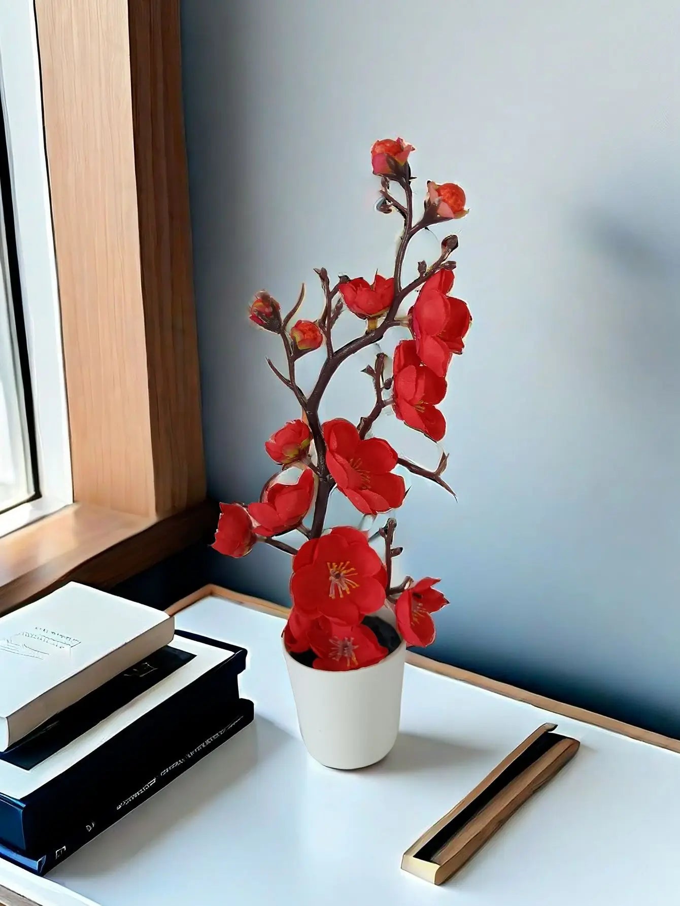 30 cm Artificial Plants Bonsai Small Tree Simulation Pot Plants Fake Flowers Table Potted Ornaments Home Decoration Hotel Garden