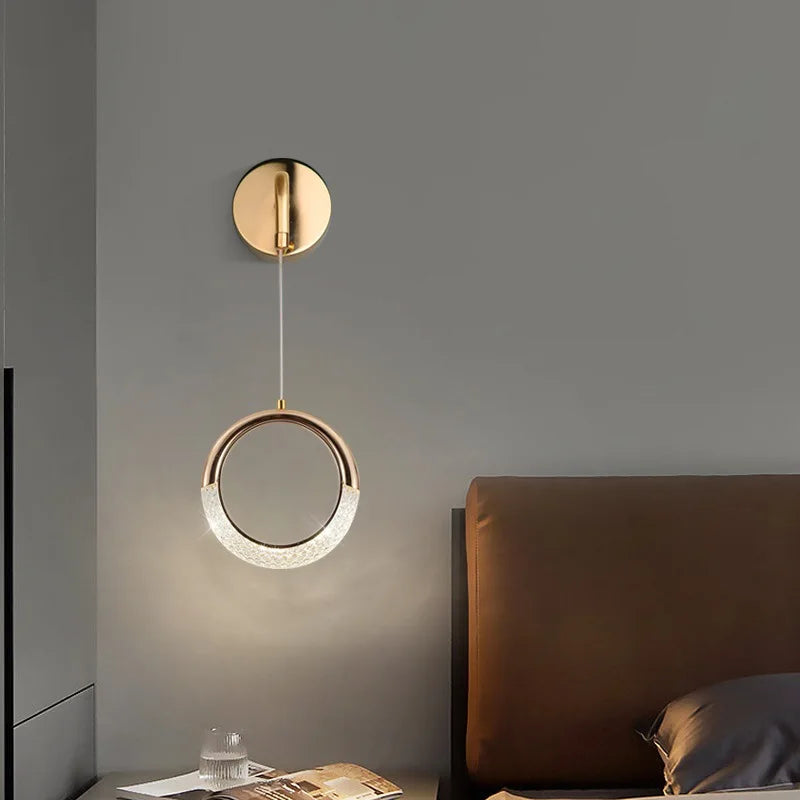 Modern LED Pendant Lights Wall Lamps Ceiling Lamps Acrylic+Alloy Ring/Moon Lamps Indoor Lighting Lustre Home Decor Accessories
