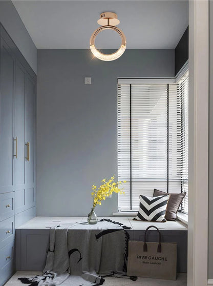 Modern LED Pendant Lights Wall Lamps Ceiling Lamps Acrylic+Alloy Ring/Moon Lamps Indoor Lighting Lustre Home Decor Accessories