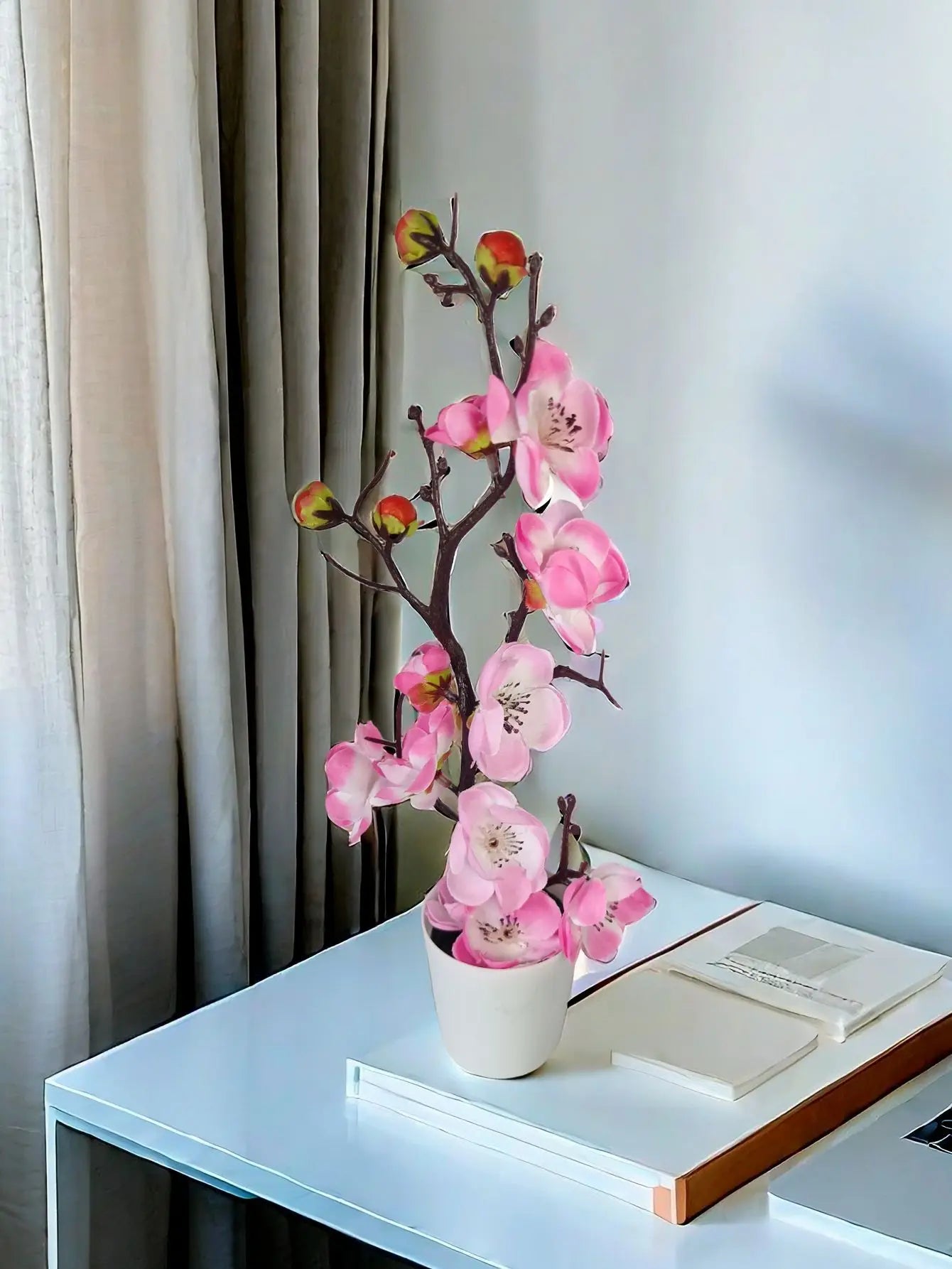 30 cm Artificial Plants Bonsai Small Tree Simulation Pot Plants Fake Flowers Table Potted Ornaments Home Decoration Hotel Garden