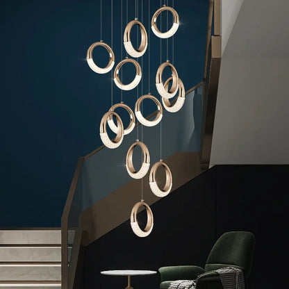 Modern LED Pendant Lights Wall Lamps Ceiling Lamps Acrylic+Alloy Ring/Moon Lamps Indoor Lighting Lustre Home Decor Accessories