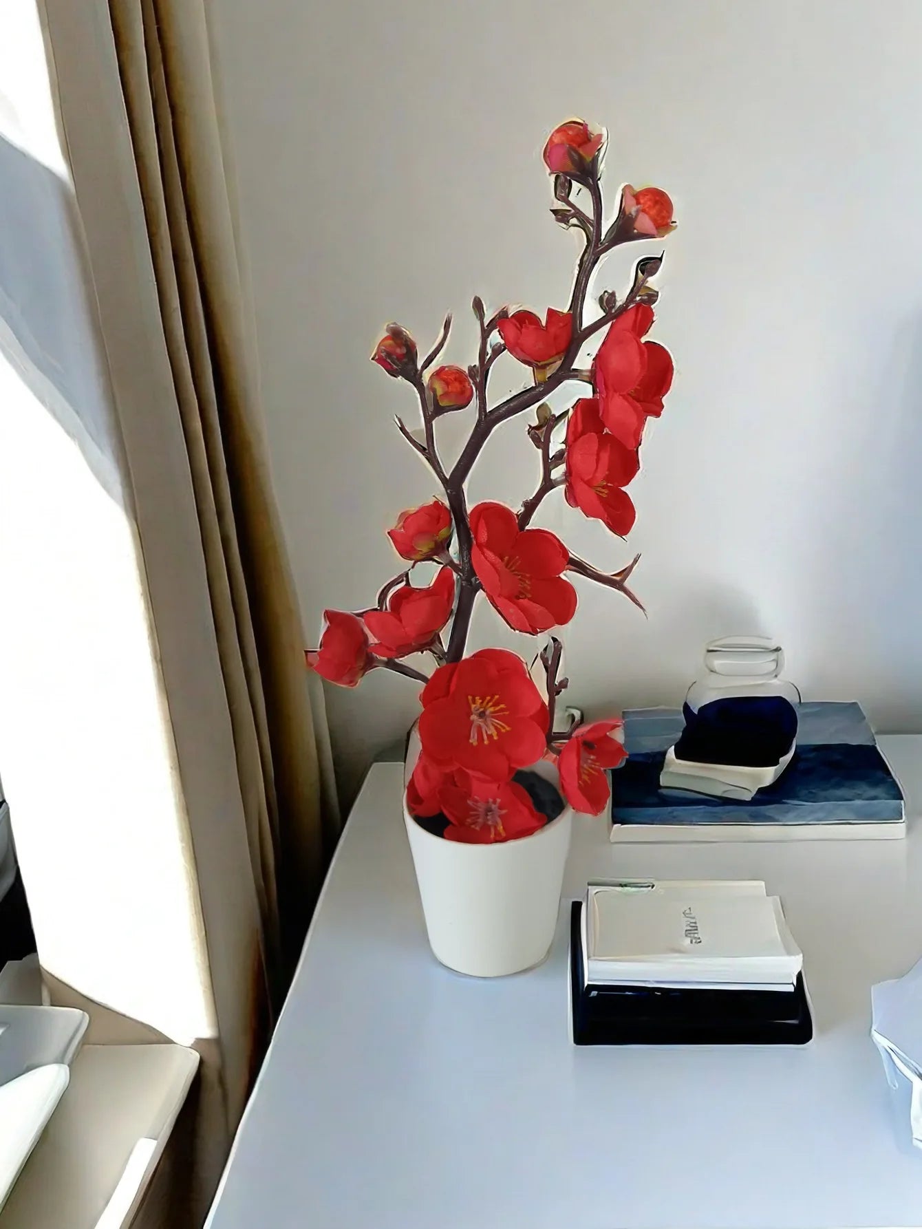 30 cm Artificial Plants Bonsai Small Tree Simulation Pot Plants Fake Flowers Table Potted Ornaments Home Decoration Hotel Garden