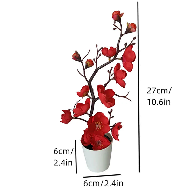 30 cm Artificial Plants Bonsai Small Tree Simulation Pot Plants Fake Flowers Table Potted Ornaments Home Decoration Hotel Garden