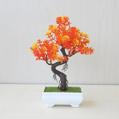 Artificial Plants Decoration Potted Bonsai Small Tree Pot Fake Plant Potted zen garden Ornaments Table Home Room Decoration