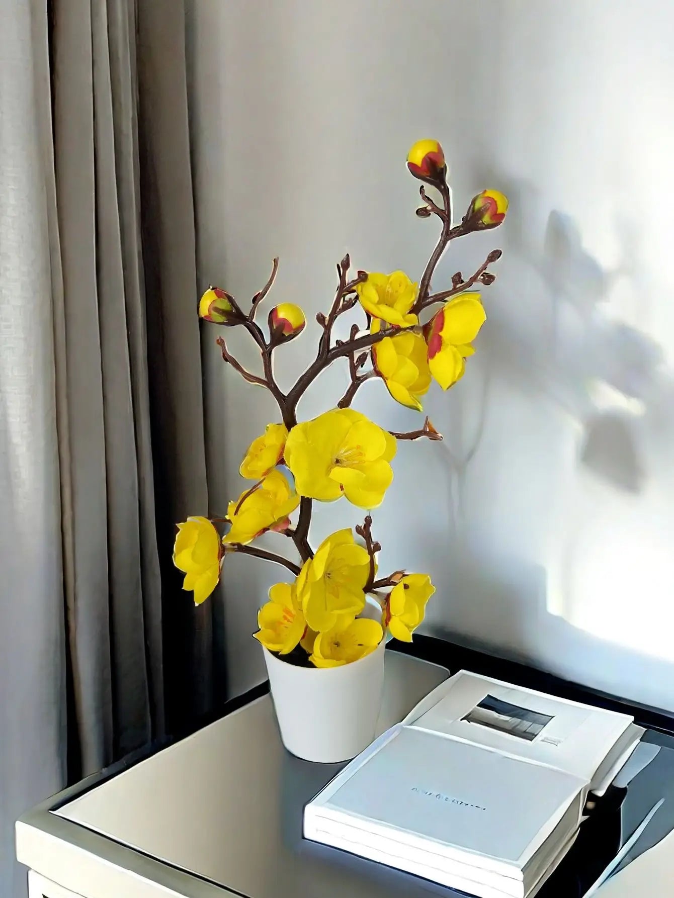 30 cm Artificial Plants Bonsai Small Tree Simulation Pot Plants Fake Flowers Table Potted Ornaments Home Decoration Hotel Garden