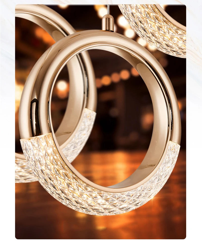 Modern LED Pendant Lights Wall Lamps Ceiling Lamps Acrylic+Alloy Ring/Moon Lamps Indoor Lighting Lustre Home Decor Accessories