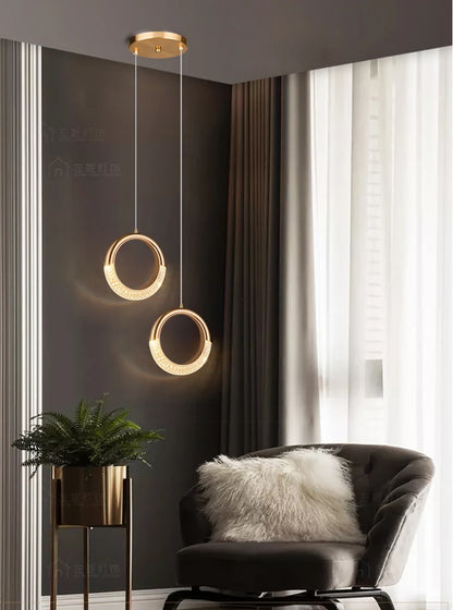 Modern LED Pendant Lights Wall Lamps Ceiling Lamps Acrylic+Alloy Ring/Moon Lamps Indoor Lighting Lustre Home Decor Accessories