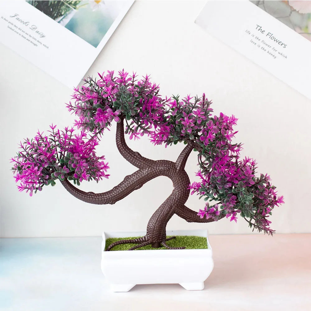 Artificial Plants Decoration Potted Bonsai Small Tree Pot Fake Plant Potted zen garden Ornaments Table Home Room Decoration