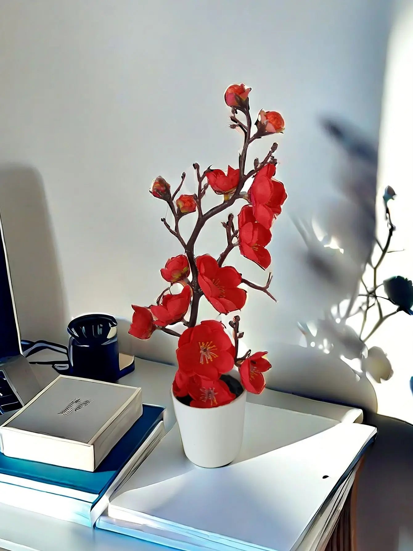 30 cm Artificial Plants Bonsai Small Tree Simulation Pot Plants Fake Flowers Table Potted Ornaments Home Decoration Hotel Garden